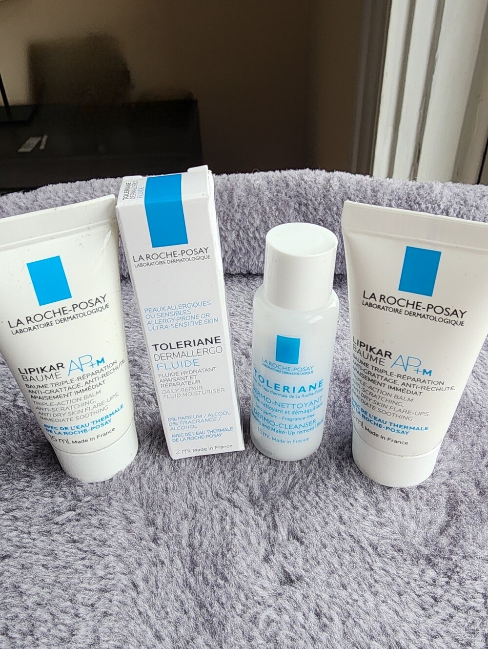 La Roche-Posay Mini 4pcs Lipikar & Toleriane Skincare Set - White & Blue